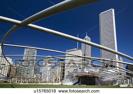 Pritzker Pavilion in Millennium Park Chicago Illinois USA View Large Photo Image Stock Photo - Pritzker Pavilion in Millennium Park Chicago Illinois USA. Fotosearch