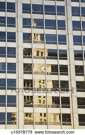 Stock Photo - Reflection of the Wrigley Building Chicago Illinois USA. Fotosearch