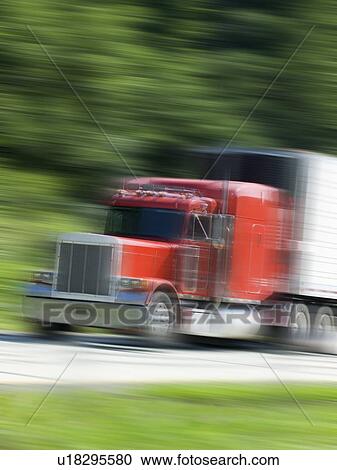 Semi truck on highway View Large Photo Image Stock Image - Semi truck on highway. Fotosearch