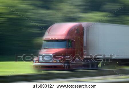 Semi truck on highway View Large Photo Image Stock Photo - Semi truck on highway. Fotosearch