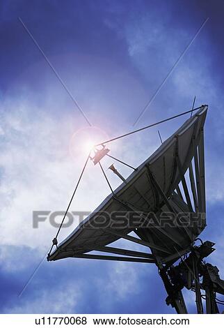 Silhouette of satellite dish View Large Photo Image Stock Photo - Silhouette of satellite dish. Fotosearch