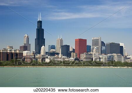 Skyline including Sears Tower Chicago Illinois USA View Large Photo Image Stock Photography - Skyline including Sears Tower Chicago Illinois USA. Fotosearch