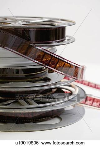 Stock Photograph - Stack of movie film reels. Fotosearch