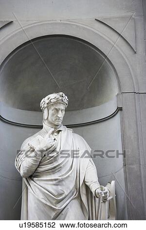Stock Image - Statue of Dante Allighiere Florence Italy. Fotosearch