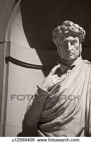 Stock Photo - Statue of Dante Allighiere Florence Italy. Fotosearch