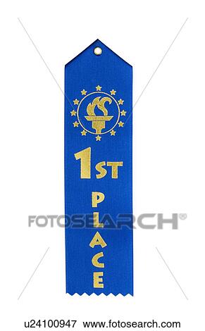 Stock Photo - Still life of a blue ribbon. Fotosearch