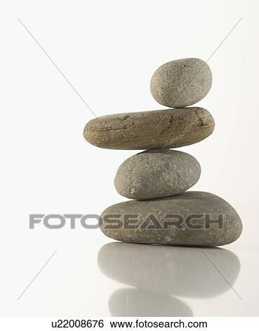 Stock Photograph - Still life of a stack of stones. Fotosearch