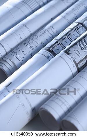 Still life of blueprints View Large Photo Image Stock Photo - Still life of blueprints. Fotosearch