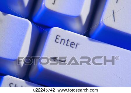 Stock Image - Still life of enter key on keyboard. Fotosearch
