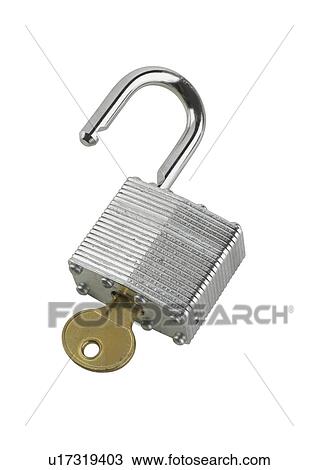 Stock Image - Still life of lock and key. Fotosearch