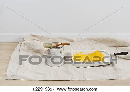 Stock Photo - Still life of painting tools. Fotosearch