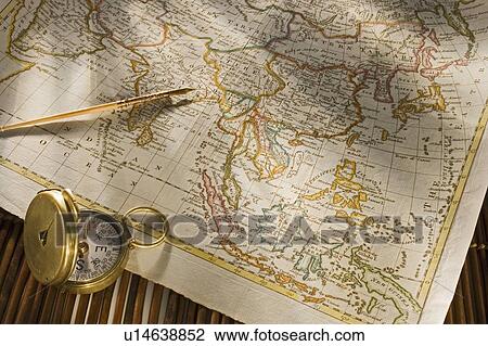 Stock Image - Still life of travel items. Fotosearch