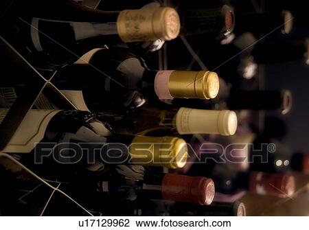 Stock Image - Still life of wine bottles. Fotosearch