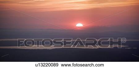 Sunset from Cadillac Mountain Acadia National Park Maine View Large Photo Image Stock Photo - Sunset from Cadillac Mountain Acadia National Park Maine. Fotosearch