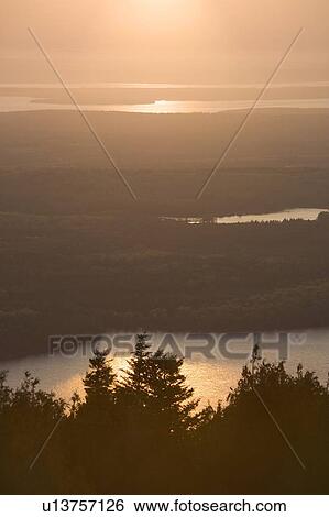 Sunset from Cadillac Mountain in Maine View Large Photo Image Stock Photograph - Sunset from Cadillac Mountain in Maine. Fotosearch