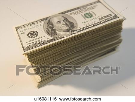 Tall stack of U. S. hundred dollar bills View Large Photo Image Stock Photograph - Tall stack of U. S. hundred dollar bills. Fotosearch