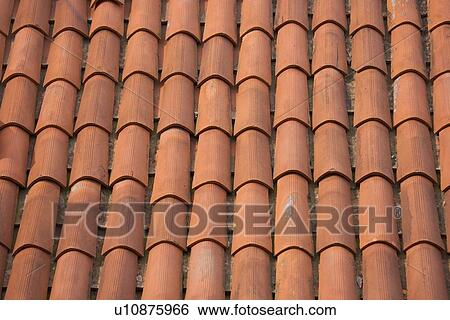 Terracotta roof tiles Italy View Large Photo Image Stock Photograph - Terracotta roof tiles Italy. Fotosearch
