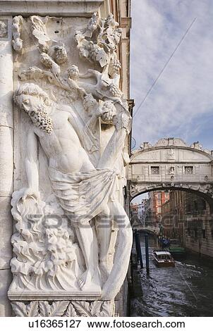 The Bridge of Sighs with sculpture depicting Drunkenness of Noah Doge's Palace Venice, Italy View Large Photo Image Stock Photo - The Bridge of Sighs with sculpture depicting Drunkenness of Noah Doge's Palace Venice, Italy. Fotosearch