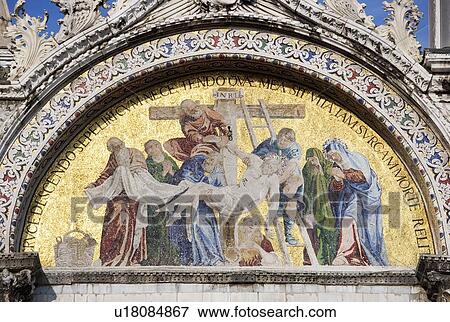 The Deposition from the Cross Byzantine mosaic Saint Mark's Basilica Venice Italy View Large Photo Image Stock Photo - The Deposition from the Cross Byzantine mosaic Saint Mark's Basilica Venice Italy. Fotosearch