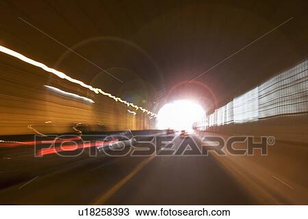 Traffic in highway tunnel View Large Photo Image Stock Image - Traffic in highway tunnel. Fotosearch