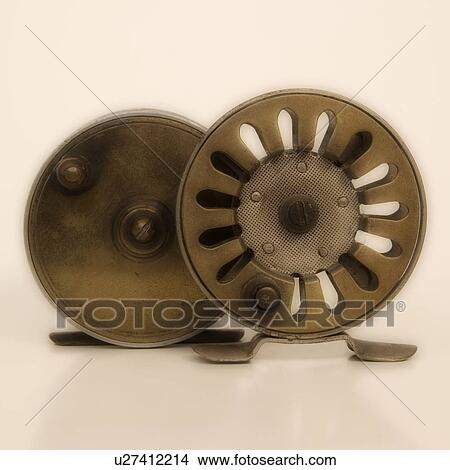 Two antique fishing reels View Large Photo Image Picture - Two antique fishing reels. Fotosearch