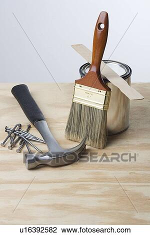 Stock Image - Variety of home repair tools. Fotosearch