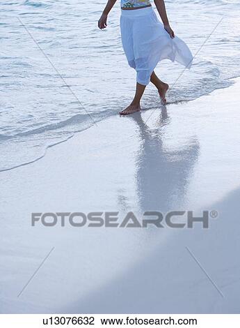 Woman strolling the beach View Large Photo Image Stock Image - Woman strolling the beach. Fotosearch