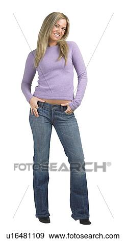 Young woman in jeans View Large Photo Image Stock Photo - Young woman in jeans. Fotosearch
