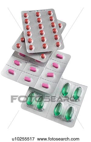 Stock Photo - Assorted medication in bubble packs. Fotosearch