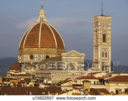 Stock Photo - City rooftops and the Duomo Santa Maria Del Fiore, Florence, Italy. Fotosearch