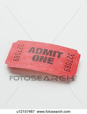 Close up of Admit One ticket View Large Photo Image Stock Photo - Close up of Admit One ticket. Fotosearch