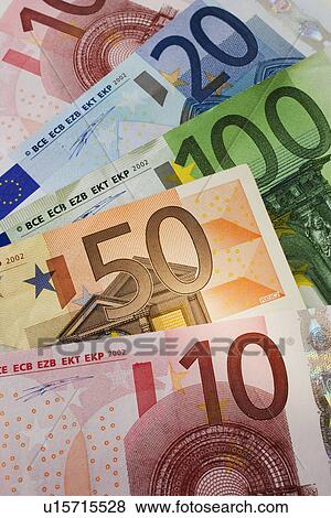 Close up of assorted Euros View Large Photo Image Stock Photo - Close up of assorted Euros. Fotosearch