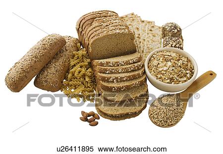 Close up of assorted grains and bread View Large Photo Image Stock Photography - Close up of assorted grains and bread. Fotosearch