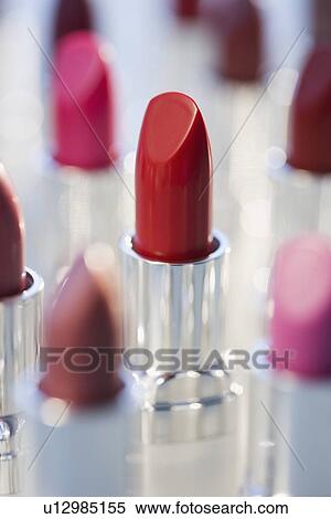 Stock Photography - Close up of assorted lipsticks. Fotosearch