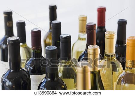 Close up of assorted wine bottles View Large Photo Image Picture - Close up of assorted wine bottles. Fotosearch