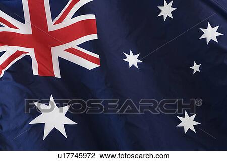Stock Image - Close up of Australian flag. Fotosearch