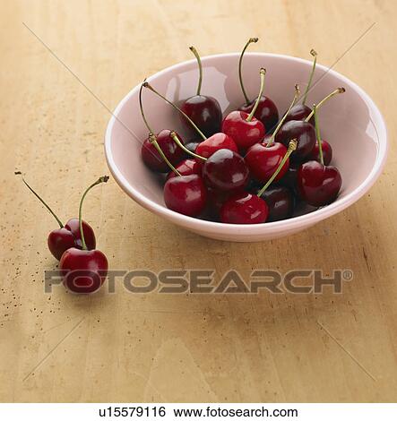 Close up of cherries in bowl View Large Photo Image Stock Photograph - Close up of cherries in bowl. Fotosearch