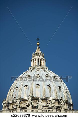 Stock Photograph - Close up of dome of St. Peter’s Basilica, Vatican City, Italy. Fotosearch