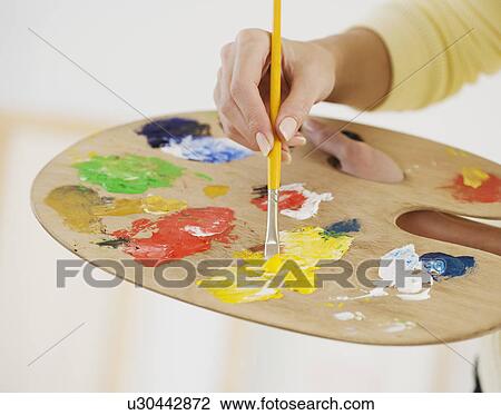 Close up of female artist using palette View Large Photo Image Stock Image - Close up of female artist using palette. Fotosearch