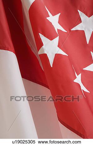Close up of flag of Singapore View Large Photo Image Stock Photography - Close up of flag of Singapore. Fotosearch
