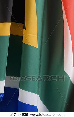 Stock Photography - Close up of flag of South Africa. Fotosearch