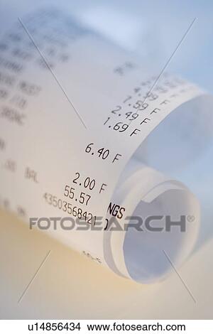 Picture - Close up of grocery receipt. Fotosearch