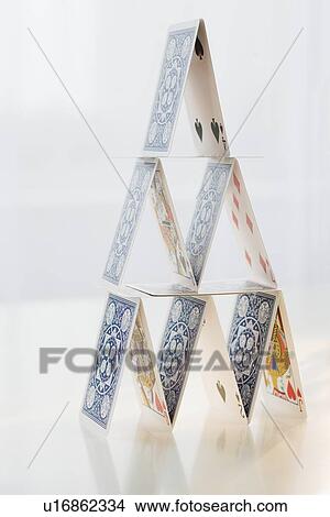 Picture - Close up of house of cards. Fotosearch