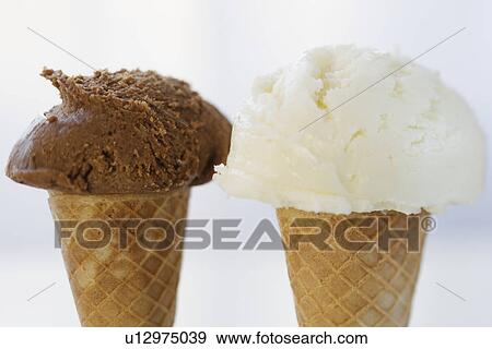 Close up of ice cream cones View Large Photo Image Stock Photo - Close up of ice cream cones. Fotosearch