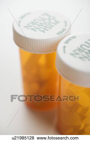 Close up of medication bottles View Large Photo Image Stock Photo - Close up of medication bottles. Fotosearch