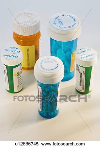 Close up of medication bottles View Large Photo Image Stock Photography - Close up of medication bottles. Fotosearch