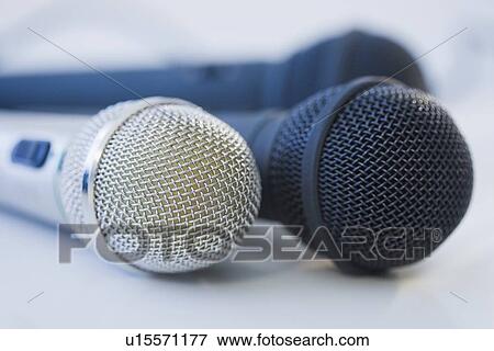 Close up of microphones View Large Photo Image Stock Photo - Close up of microphones. Fotosearch