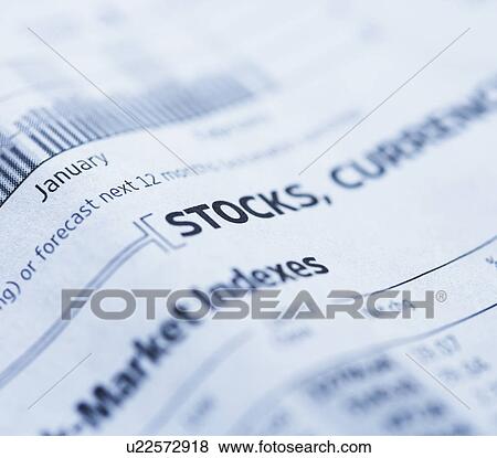 Close up of newspaper financial section View Large Photo Image Stock Photo - Close up of newspaper financial section. Fotosearch