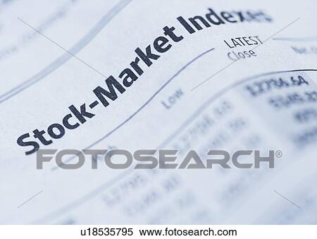 Stock Photography - Close up of newspaper financial section. Fotosearch
