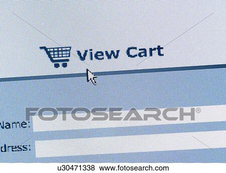 Close up of online shopping cart View Large Photo Image Stock Photo - Close up of online shopping cart. Fotosearch